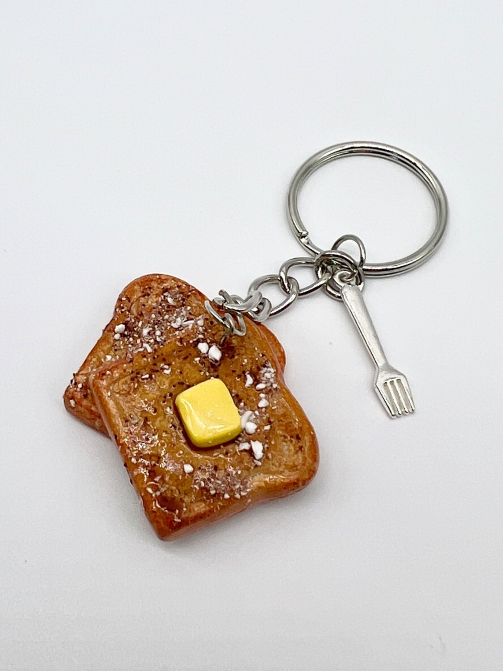 Breakfast Food Keychain or Bag Clip – Pancakes, Waffles, French Toast, Eggs Bene - Picture 10 of 16